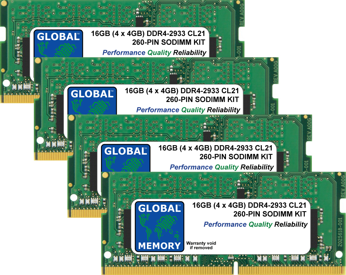 16GB (4 x 4GB) DDR4 2933MHz PC4-23400 260-PIN SODIMM MEMORY RAM KIT FOR TOSHIBA LAPTOPS/NOTEBOOKS